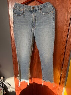 Madewell Light Blue Cropped Raw Hem Jeans